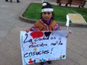 demonstration in the streets of cusco - yanapay